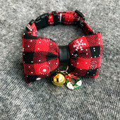 宠物新年圣诞围嘴圣诞围脖圣诞口水巾 猫咪饰品狗圣诞铃铛可牵引