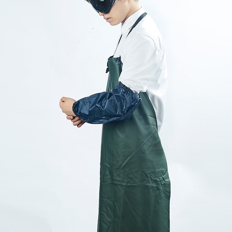 双渔防水袖套袖透气护袖筒杀鱼食堂厨房洗碗皮革黑色成年人耐油用