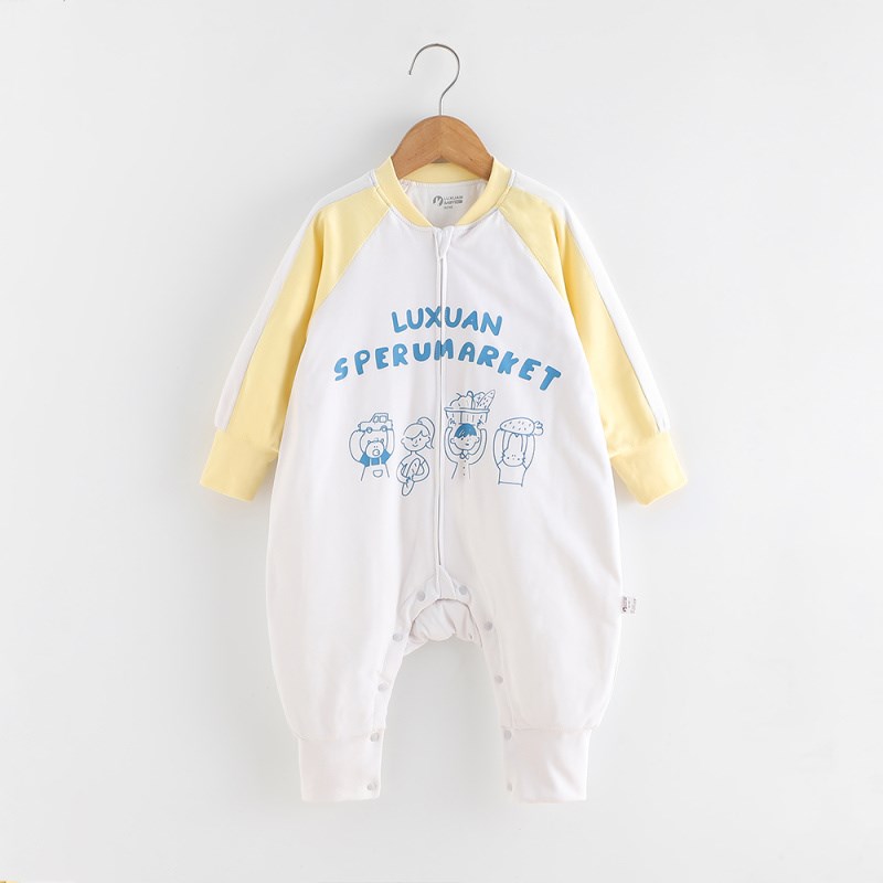 璐璇秋冬新款婴幼儿艾草轻薄棉分腿睡袋宝宝长袖防踢被睡衣神器