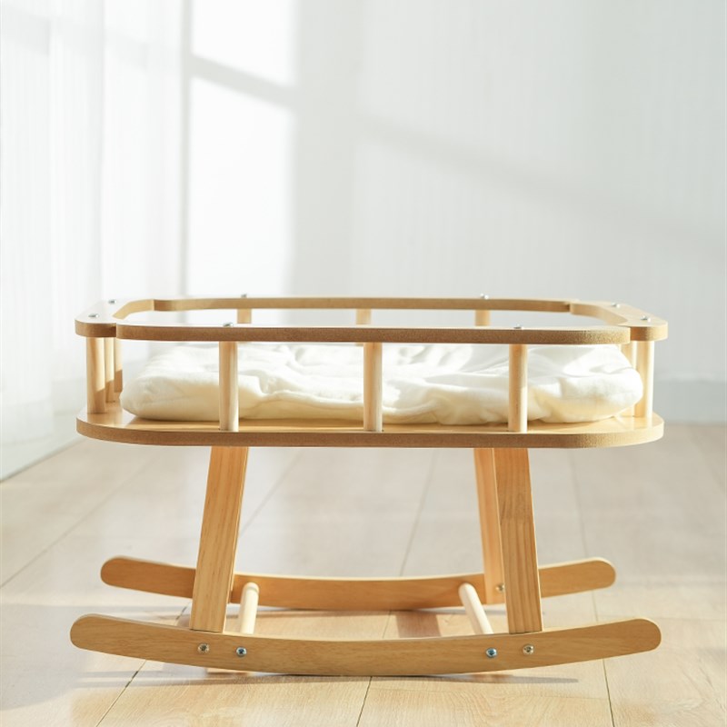 猫窝吊床秋千实木猫窝吊篮摇椅幼猫床躺椅透气夏季四季通用行军床