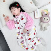 婴儿睡袋春秋冬季 珊瑚绒宝宝防踢被家居服儿童连体睡衣 法兰绒新款