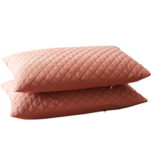 全棉水洗棉夹棉绗缝拉链枕套定制 纯棉48x74单人加厚枕头套订做