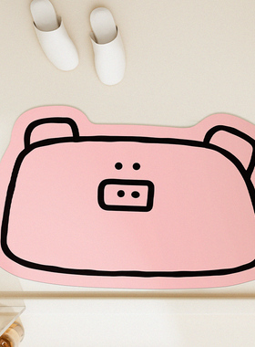 BUER卡通浴室地垫硅藻泥吸水软垫卫生间门口吸水防滑垫卫生间地垫