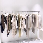 货架网红挂衣架 店上墙专用陈列架落地式 服装 店不锈钢展示架女装