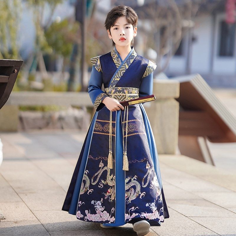 男童汉服2026新款儿童男生唐装男孩中国古装男古风新中式国风春装图片
