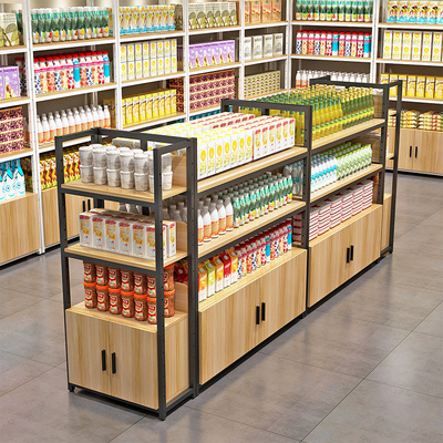 超市货架置物架多层展示柜文具店便利店单面双面中岛柜零食展示架