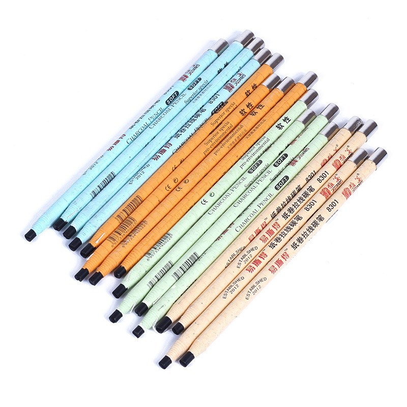 雅美纸卷手撕拉线炭笔 环保碳笔 软性中硬性不断芯速写素描铅笔