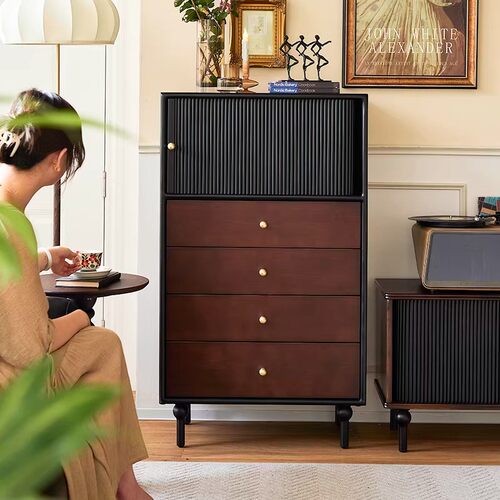 法式复古实木四斗柜收纳柜