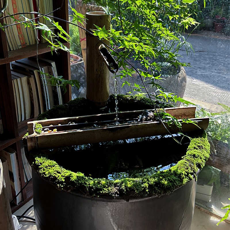 物喜一侘生态鱼缸中式空间美学造景庭院阳台古法陶瓷落地原生缸