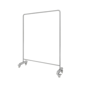 店银色货架陈列架 挂衣杆女装 服装 店展示架不锈钢带轮子中岛落地式