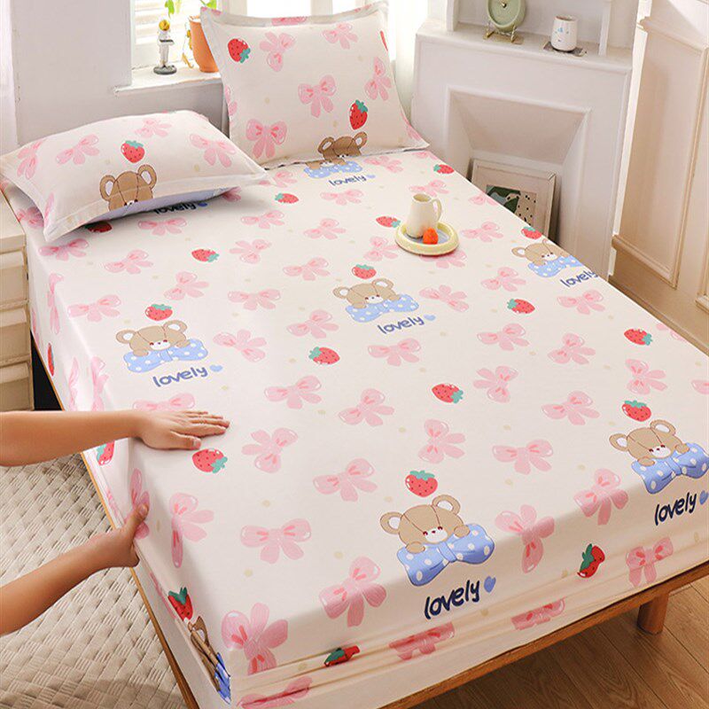 儿童全棉卡通1.2m床笠床罩两件套单人床纯棉床垫套1.5米1.8保护套
