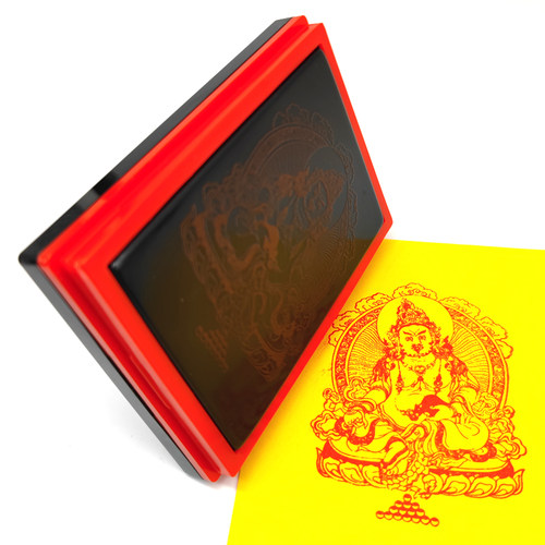 大号黄财神自出墨印章藏密佛像线稿图定制造佛印戳