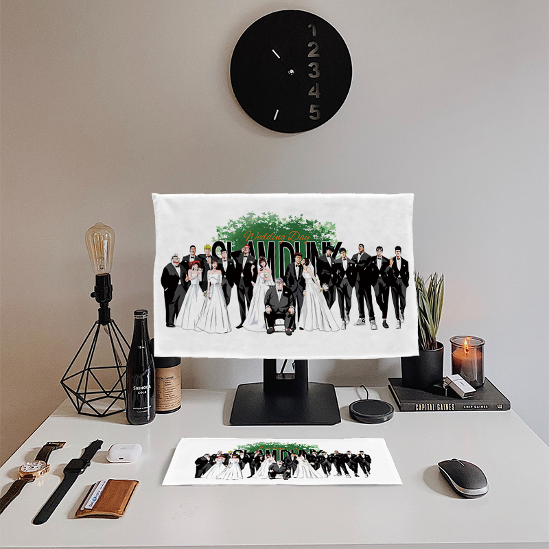 灌篮高手电脑防尘罩台式24寸主机键盘盖布防尘布27显示器32保护套