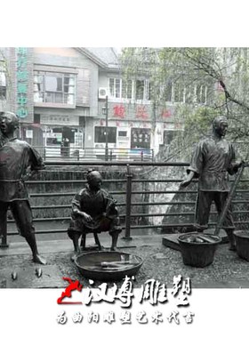 玻璃钢仿铜人物雕塑渔业文化卖鱼商贩渔夫雕像海边鱼店铜雕定制