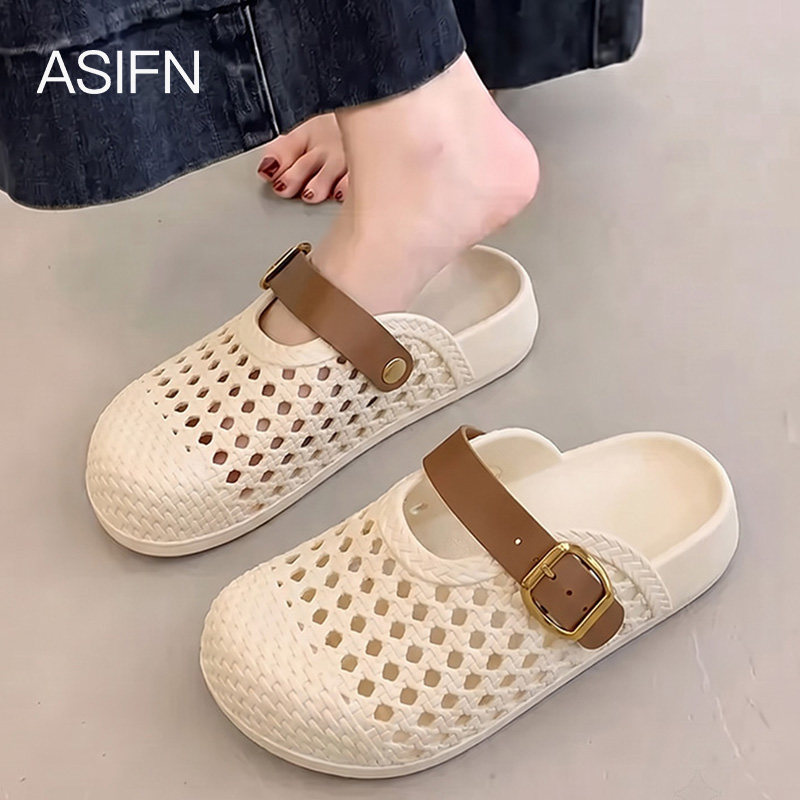ASIFN勃肯女包头洞洞鞋防滑透气图片