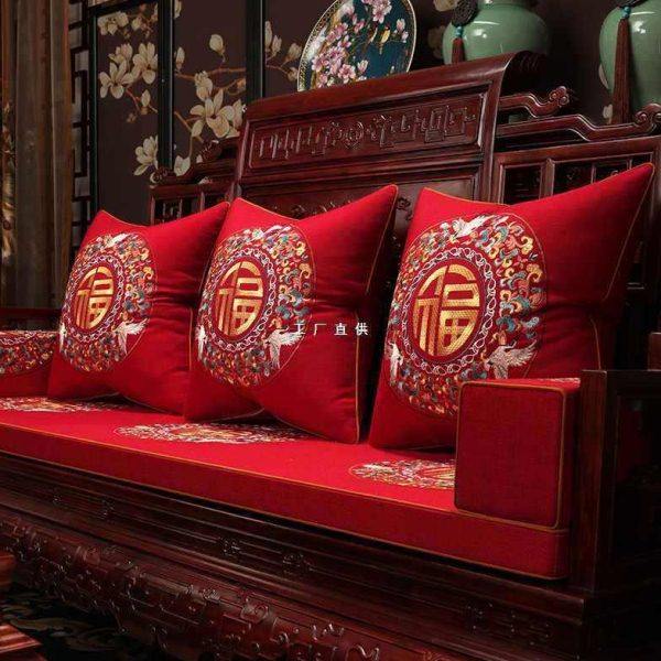 新中式红木沙发垫实木家具坐垫带靠背罗汉床五件套罩定 做乳,居家布艺,沙发垫,淘宝优惠券,粉丝福利购,淘宝优惠卷