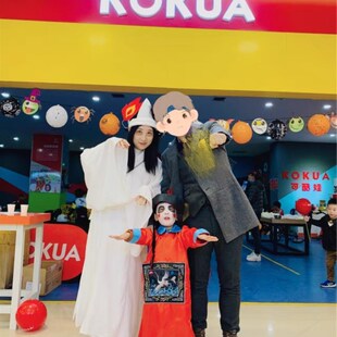 万圣节儿童僵尸服装太监大臣帽子朝红色男鬼衣儿童款角色扮演官送