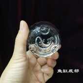 骨灰盒下葬仿水晶鱼缸随葬摆件寓意年年有余安葬福音四宝存放寄存