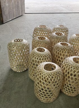 纯手工竹编灯笼灯罩中式创意个性吊灯餐厅民宿艺术造型婚礼复古