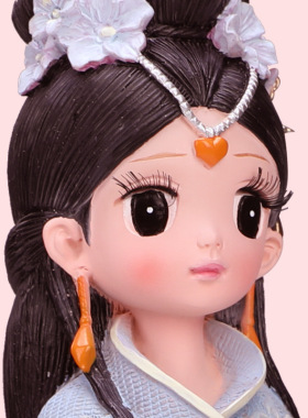 中国风古装汉服女孩小摆件宫廷古风娃娃少女心生日礼物桌面装饰品