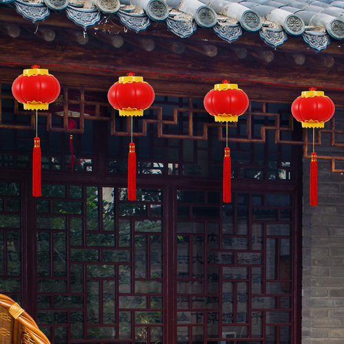 元旦新过年灯笼户外led花灯宫灯挂件阳台小连串大红灯笼吊灯装饰