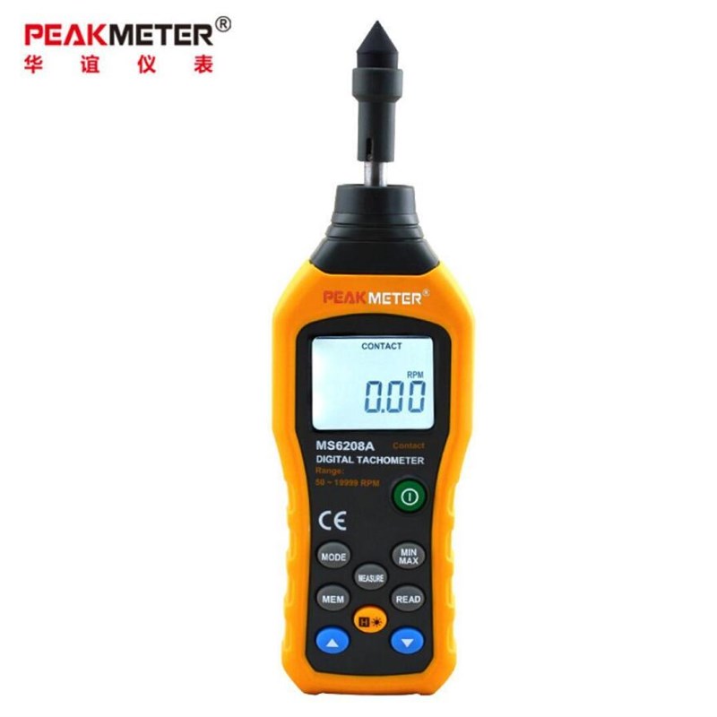 华谊PM6208B激光转速表高精度电机转速测量仪接触式转速计PM6208A