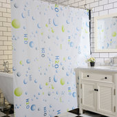 浴帘淋浴帘卫生间挂帘浴室洗澡帘门窗帘厕所防水隔断帘伸缩杆套装