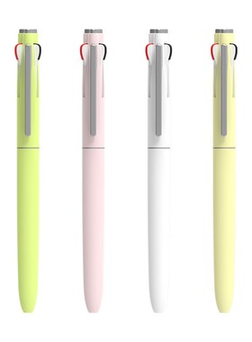 韩国MORRIS STARFLO时尚柔色笔杆黑蓝红三色按动出芯中油笔复合针