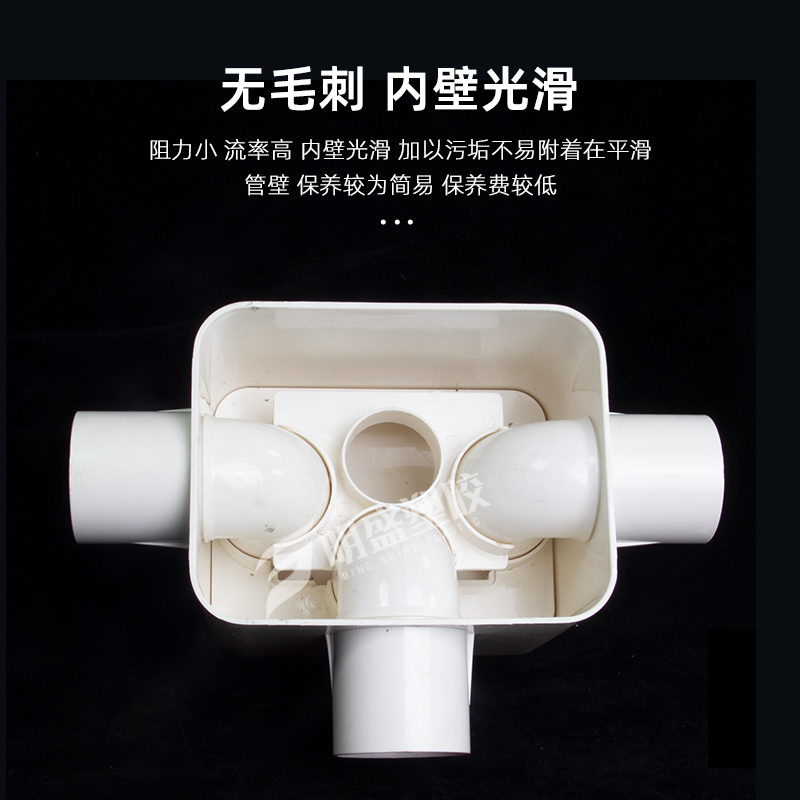 PVC同层排水自洁防臭多功能地漏 2通3通110mm地漏 同层多通道地漏