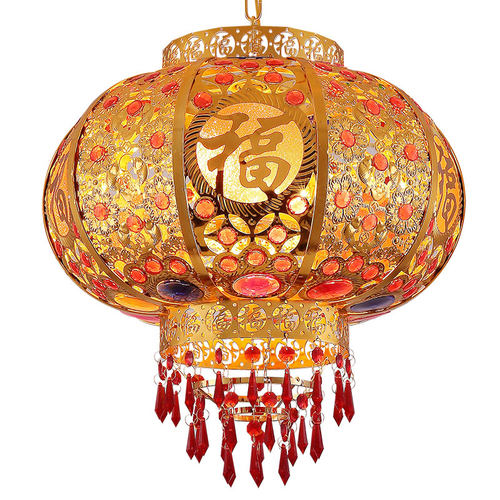 红灯笼阳台户外室内吊灯新年春节中式乔迁挂饰大门旋转LED走马灯