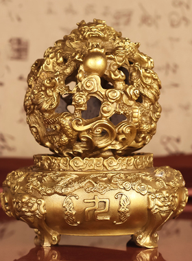 纯铜九转乾坤青龙鼎招财鼎摆件牛转乾坤客厅书房室时来运转炉摆件