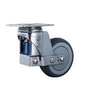 中型3寸4寸5寸弹簧减震脚轮橡胶静音万向轮子手推车设备专用轱辘