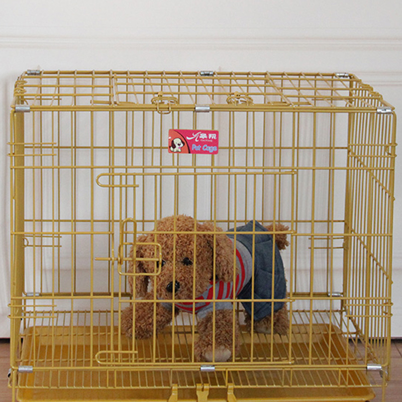 皋翔狗笼子小型犬中型犬加粗高级狗笼泰迪博美带厕所折叠宠物铁笼