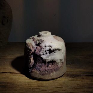 插花瓶木风花艺酒店装饰侘寂实木花器器复古禅意家居民宿摆件日式