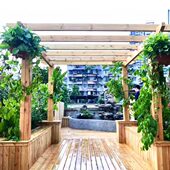 凉亭休闲庭院爬藤架子防腐木葡萄架别墅简易花园亭子室外长廊户外