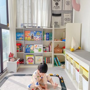 可比熊实木质转角柜儿童卧室墙角置物柜多功能拐角柜书柜角落柜子