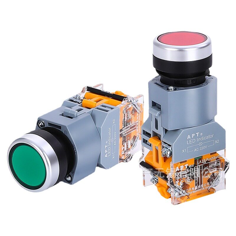 LA39-B2-11D/r31 LA39-B2-11D/g31 原厂 APT  带灯圆形自复位按钮