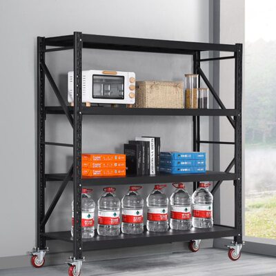 银带家用祥多层仓库仓储可移动轮铁架子活动推车置物架货架展示架