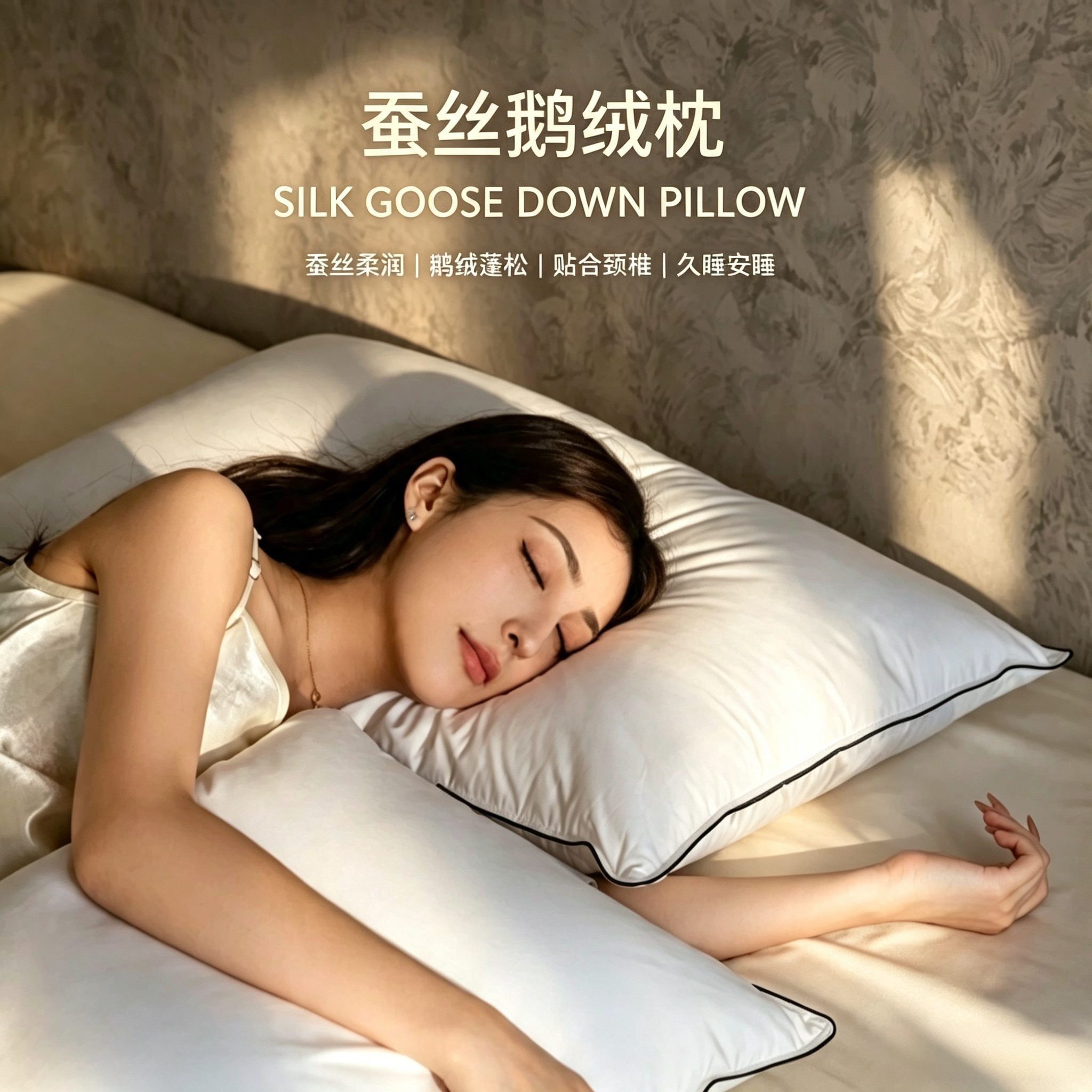 ARMLM95白鹅绒枕头五星级酒店羽绒枕芯柔软成人护颈枕助眠A类家用