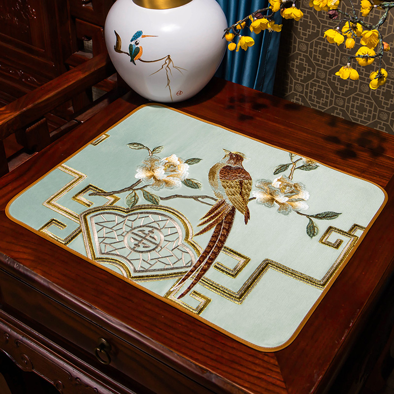 新中式餐垫餐布垫复古花瓶垫隔热防烫托盘垫烟灰缸垫轻奢枱垫碗垫