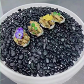 意境菜造型黑石子小黑石头摆盘造型装 饰石头垫盘雨花石鹅卵石5斤