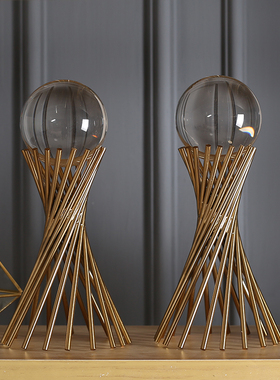 欧式新古典水晶球装饰品别墅样板间摆件家居客厅玄关酒柜轻奢摆设