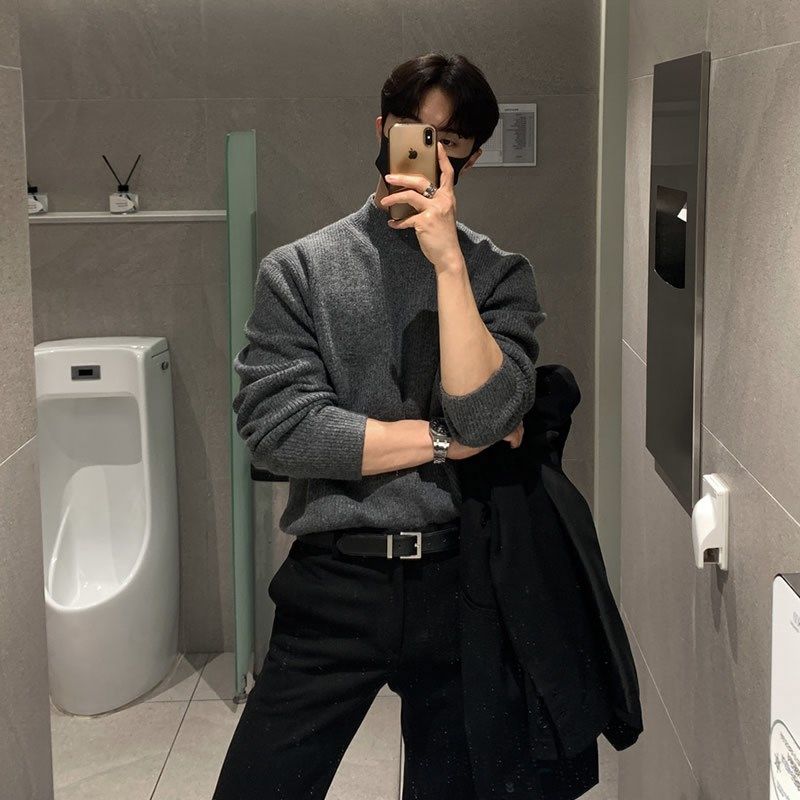 半高领毛衣男冬季打底衫中领男士内搭秋冬款保暖针织衫套头立领潮,男装,针织衫/毛衣,淘宝优惠券,粉丝福利购,淘宝优惠卷