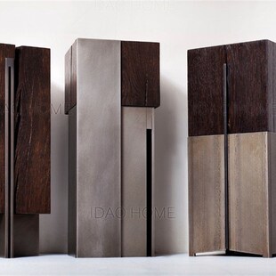 饰玄关柜艺术优雅简约钢木摆件 idao宜道创意金属边桌陈列展示架装