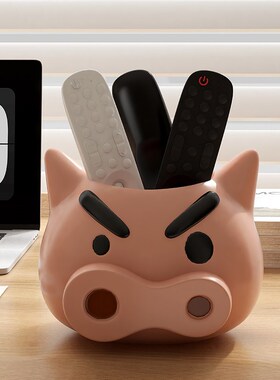 创意肥嘟嘟左卫门客厅茶几桌面放空调电视遥控器的笔筒玄关收纳盒