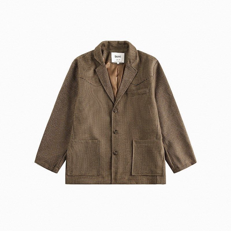 LFH写意 日式复古格子西装呢外套男春秋冬文艺便服西单男休闲西服,男装,休闲西服,淘宝优惠券,粉丝福利购,淘宝优惠卷