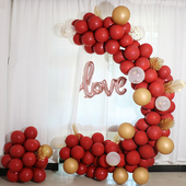 结婚宝石红气球链订婚宴背景墙婚房装 饰卧室布置生日跨年喜庆用品