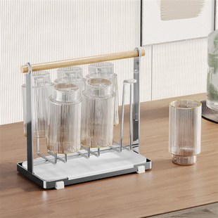 杯子置物架水杯马克玻璃杯茶杯倒扣家用倒挂沥水收纳托盘客厅桌面