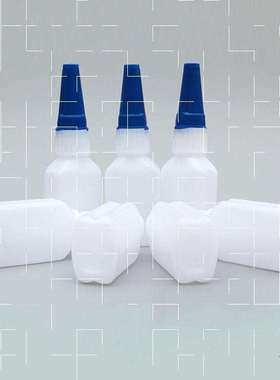 胶水瓶子空瓶带刷头401604塑料502分装UVPE材质蓝盖方