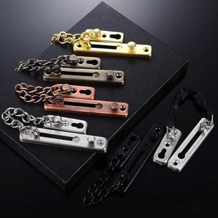 外开大门防盗门内反锁扣入户门链阻门器安全锁神器搭扣酒店不锈钢